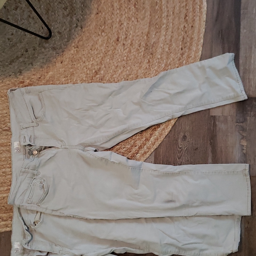 2 pairs- khaki capris